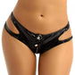 Zipper Crotch Patent Leather Briefs – Sexy Low-Rise Lingerie for Women - image 0