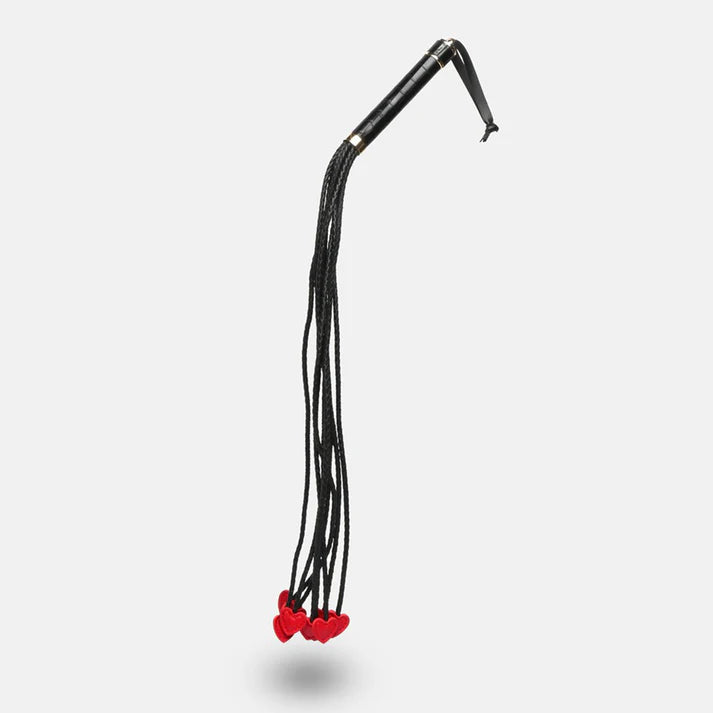 8-Tail Vegan Leather Whip with Red Heart Tips - image 2