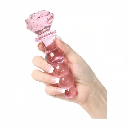 Pink Rose Glass Dildo - image 5
