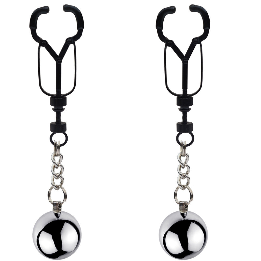 BDSM Black Y Shape Nipple Clamps Nipple Clips - Silver - image 0