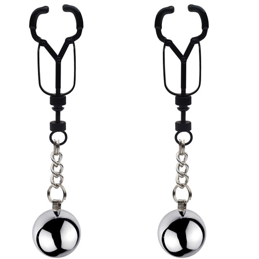 BDSM Black Y Shape Nipple Clamps Nipple Clips - Silver - image 0
