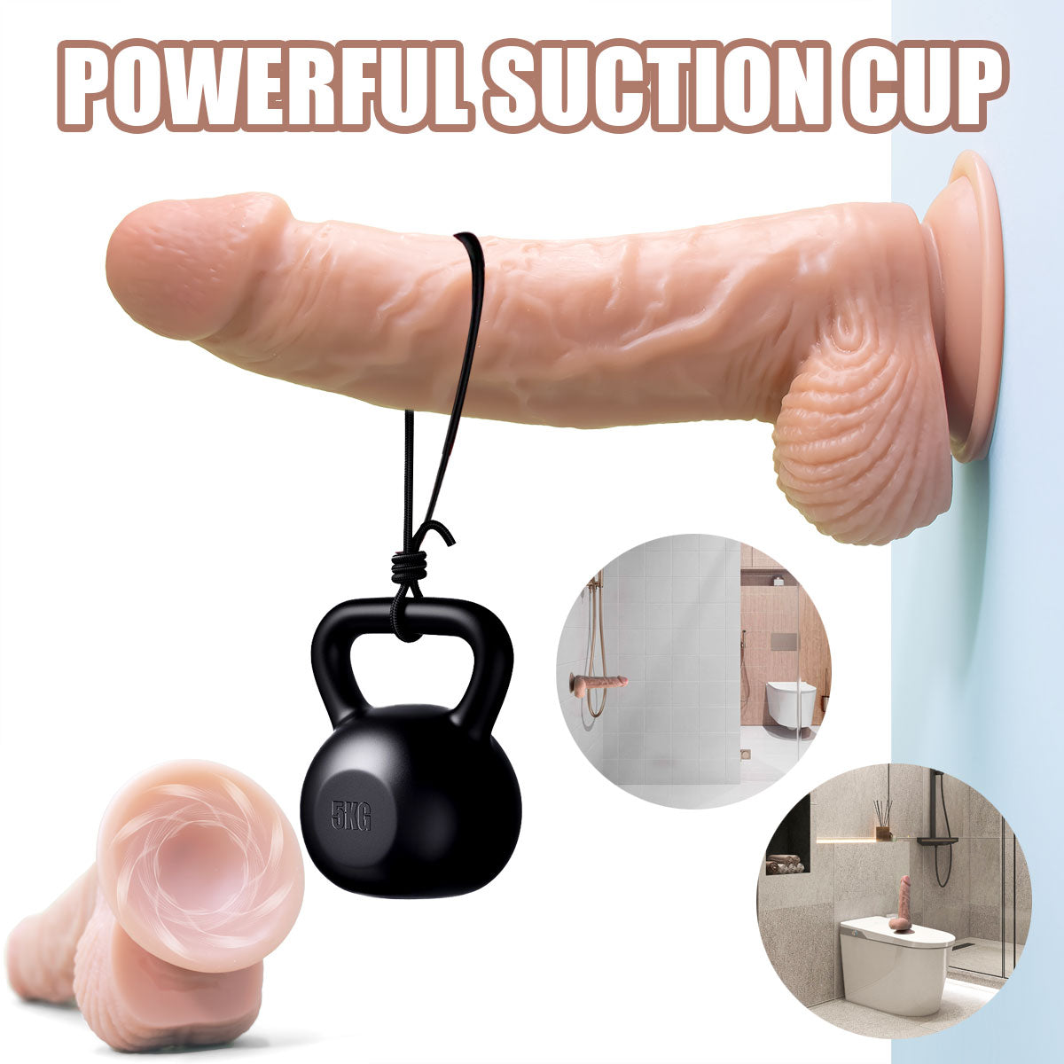 Premium Lifelike Dildo with Veins & Suction Cup – Hands-Free - image 5
