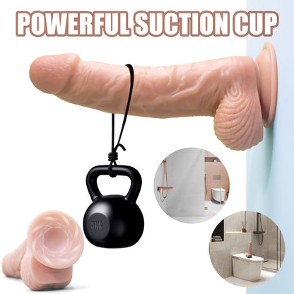 Premium Lifelike Dildo with Veins & Suction Cup – Hands-Free - image 5