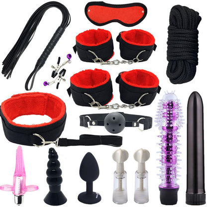 Bdsm Bed Straps Restraints Sex  15 Pcs Set - Red - image 2