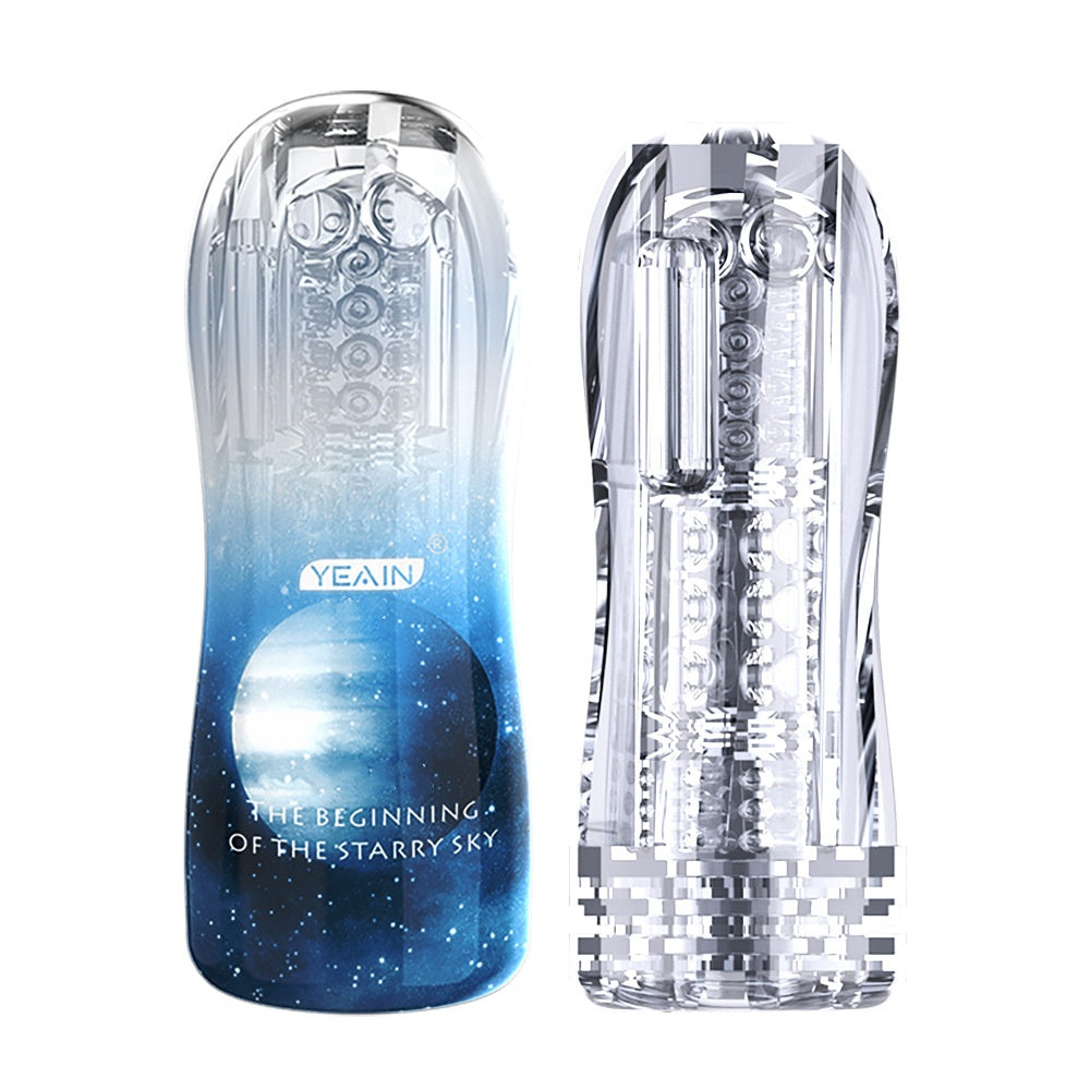 Male Masturbator Cup Soft Silicone Massager for Men Toys-Blue With Vibrations - image 12