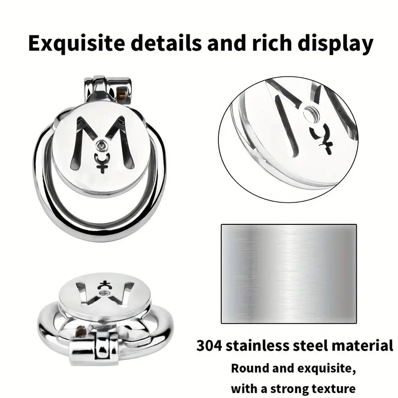 M-shaped Flat Stainless Steel Negative Inverted Chastity Penis Lock Cage - image 8
