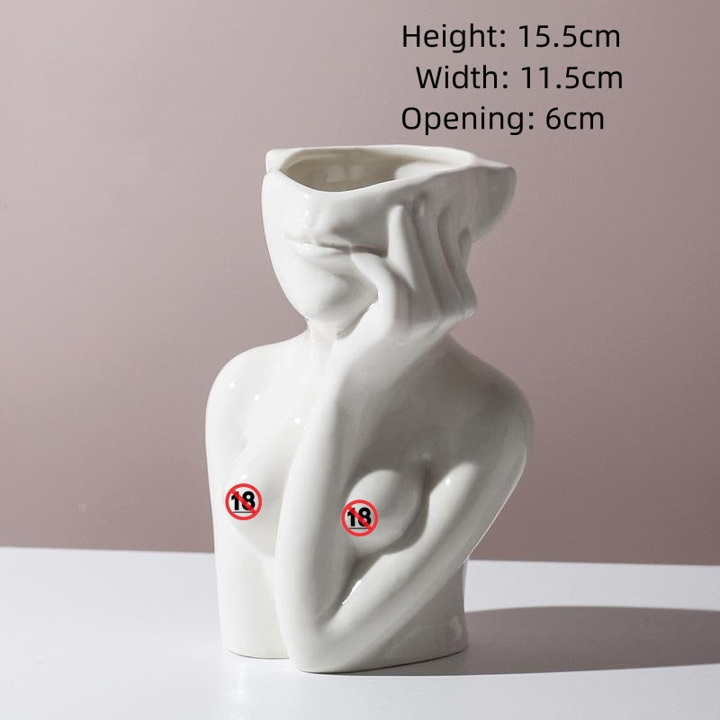 Mila Moya Style Ceramic Flower Vase Body Shape Vase - A - image 1