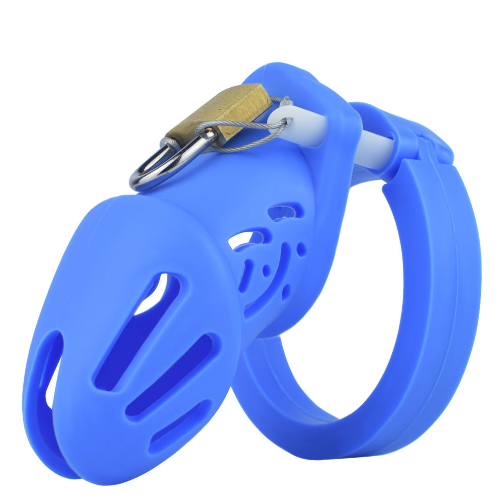 Silicone Colored Chastity Lock CB6000s - Blue - Short - image 8