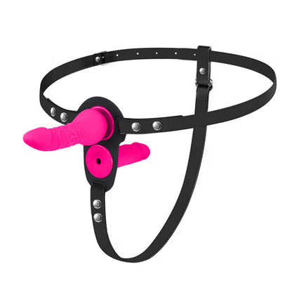 Detachable Silicone Strap-On Harness  Dildo - Pink - image 0