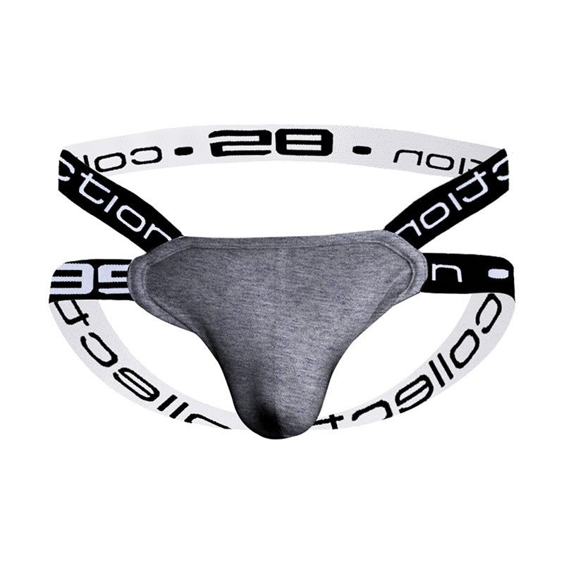 Men's U Pouch Brief Sexy Side  G-string Thong  - Grey - XXL - image 3
