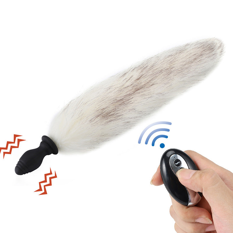 Detachable Fox Tail Vibrating Anal Plug with Remote - White Vibrating - Remote Control - image 16