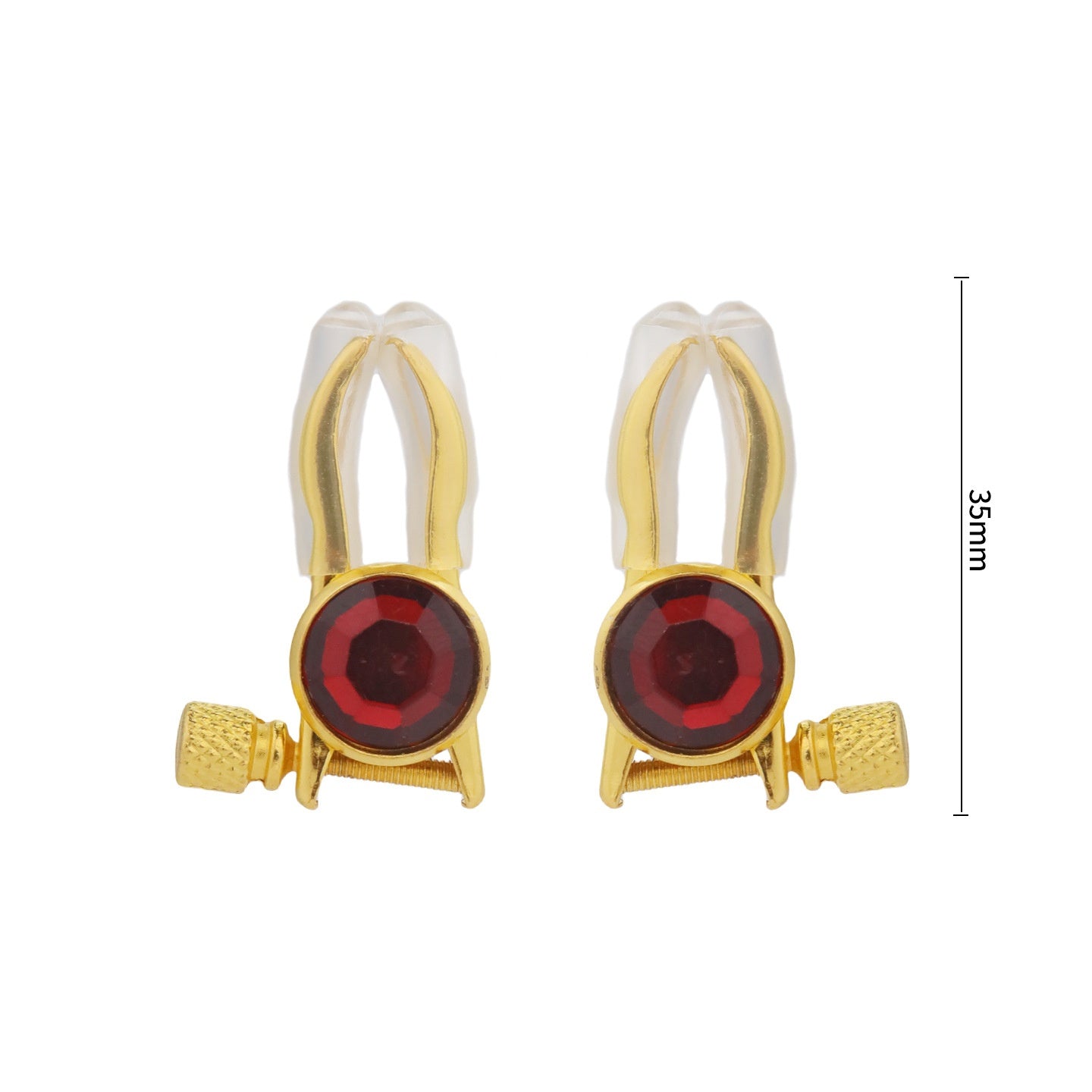 Crystal Base Adjustable Nipple Clamp - Red - image 9