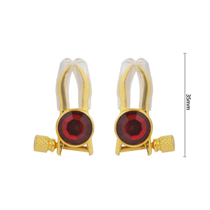 Crystal Base Adjustable Nipple Clamp - Red - image 9