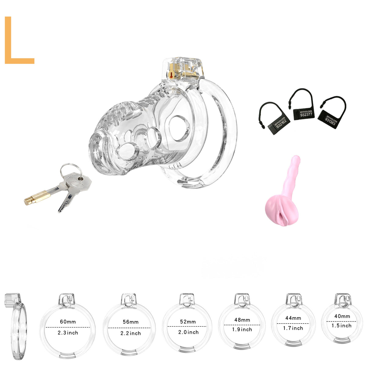Elastic Male Chastity Cage - Clear - L - image 9