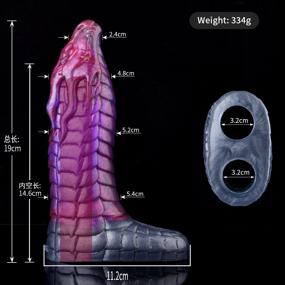 Silicone Cock Sleeve Monster Dragon Big Knot Penis Extender - G - image 9