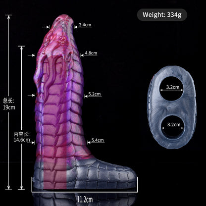 Silicone Cock Sleeve Monster Dragon Big Knot Penis Extender - G - image 9