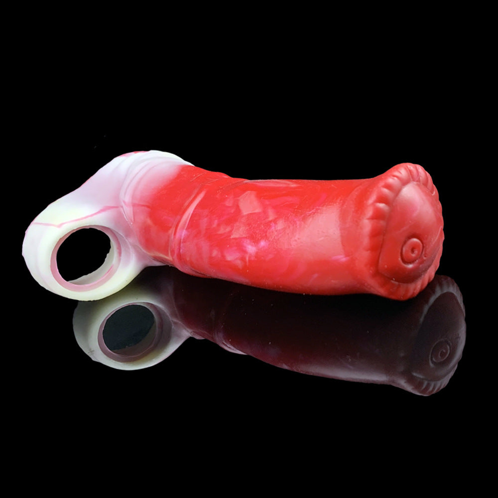 Alien Dildo Penis Sleeve - Red - image 5