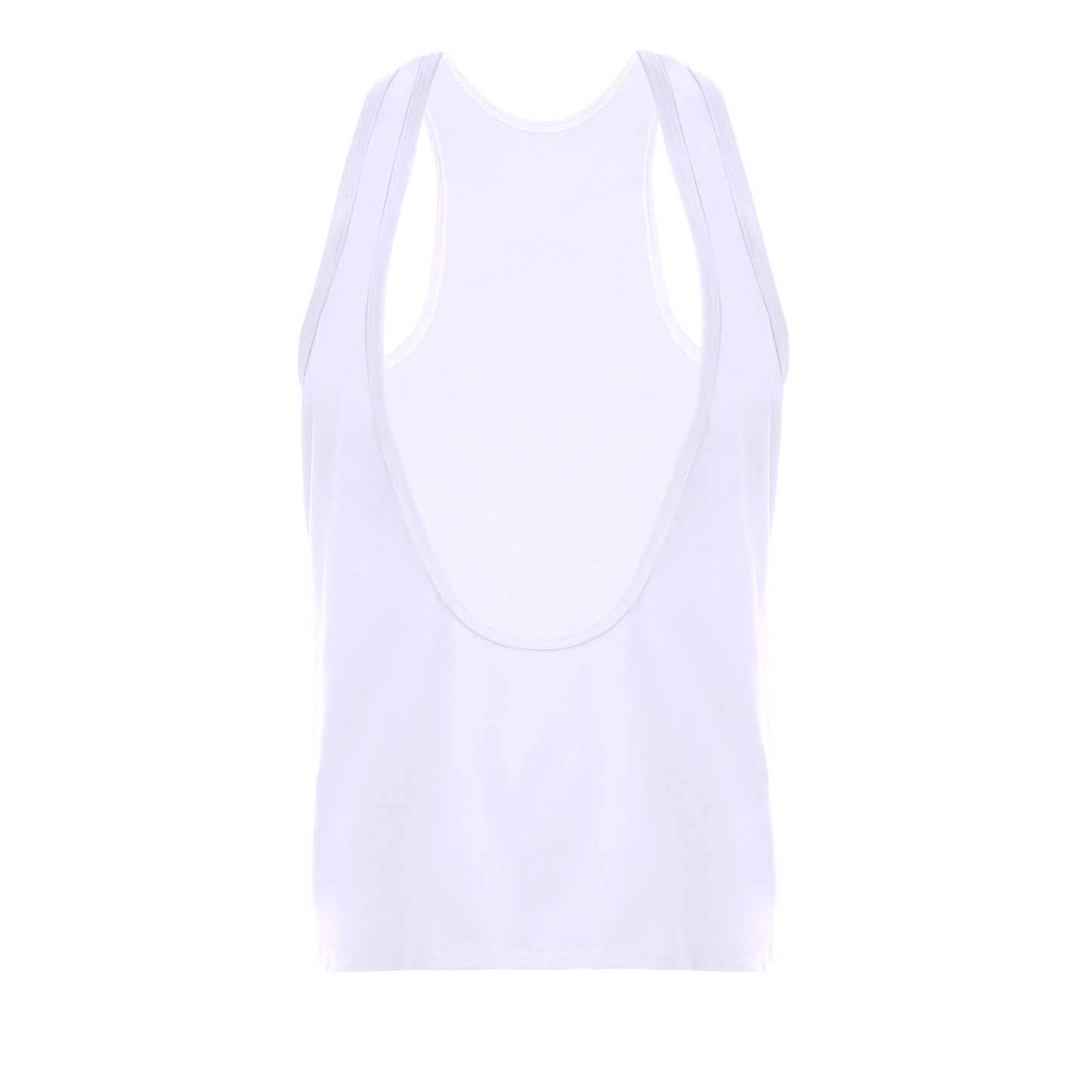 Man Deep V-neck Sexy Sleeveless Tops - White - 3XL - image 3