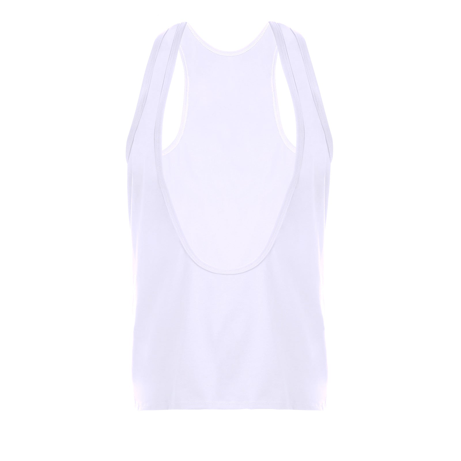 Man Deep V-neck Sexy Sleeveless Tops - White - 3XL - image 3