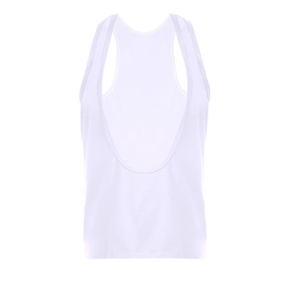 Man Deep V-neck Sexy Sleeveless Tops - White - 3XL - image 3
