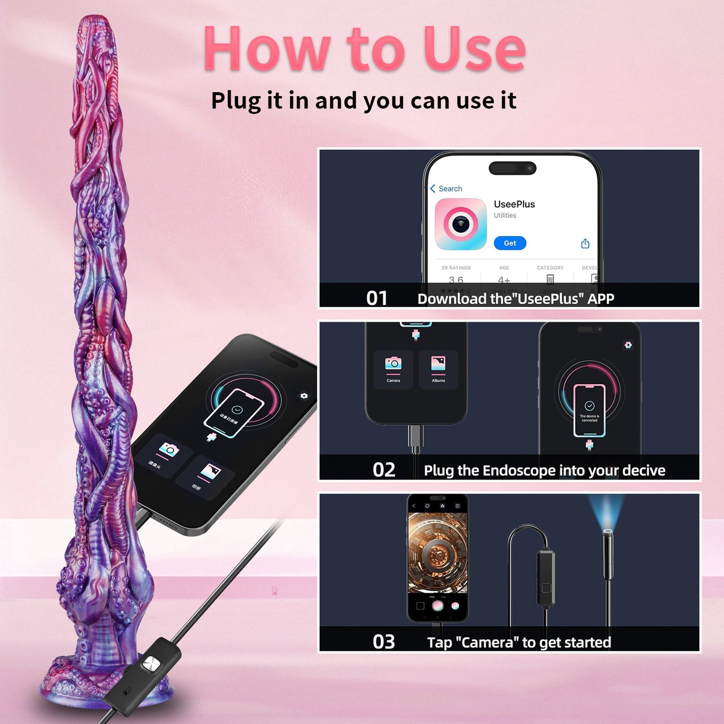 Smart Octopus Monster Dildo 18.7 Inches - image 6
