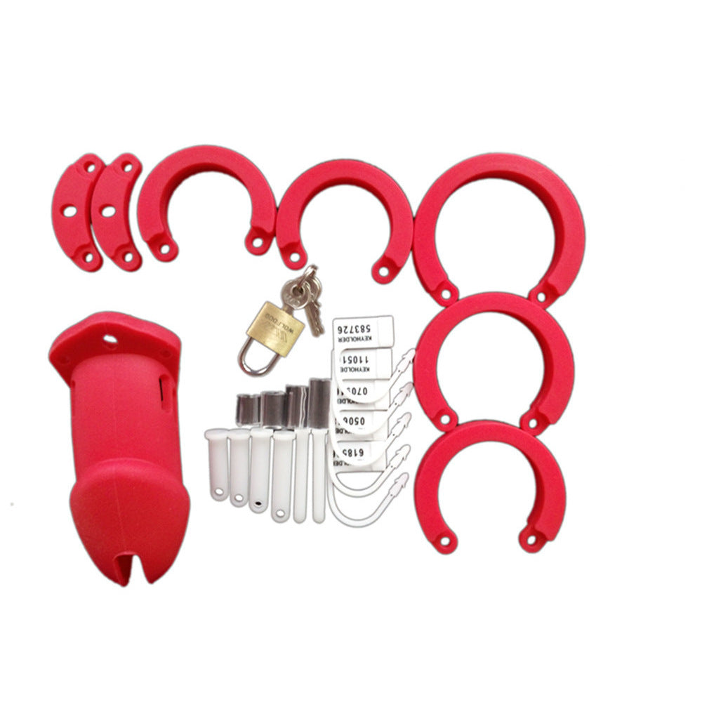 Red Silicone Chastity Cage - image 3