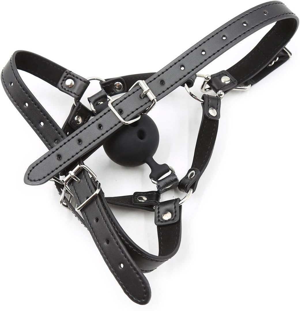 Adjustable Breathable Silicone Ball Gag with Nose Hook – 3 Sizes for Ultimate BDSM Control - image 3