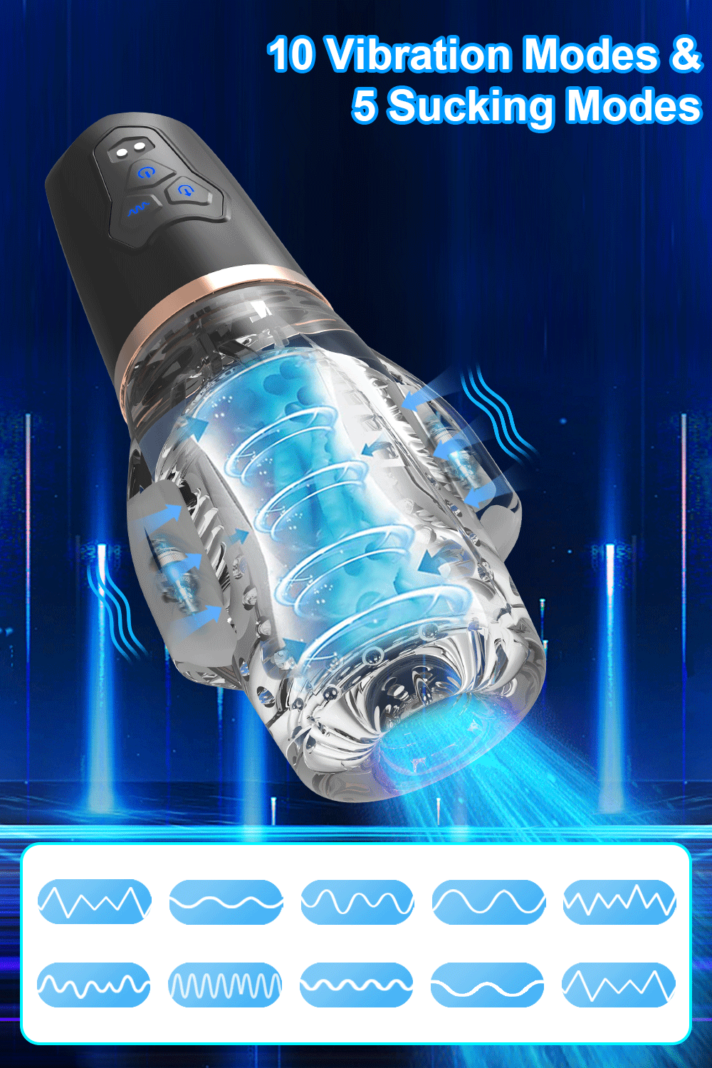 Sucking Good Masturbator 10 Vibrating Modes Stroker  - image 7