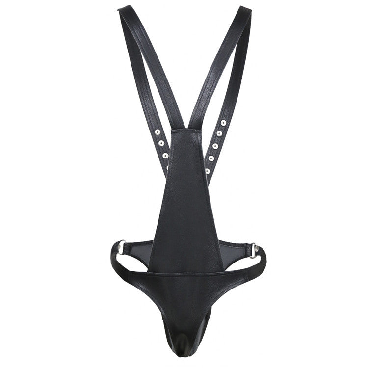 ObeyMe Faux Leather Bondage Harness - Black - image 2