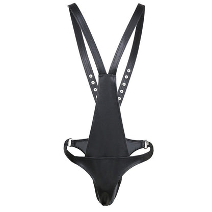 ObeyMe Faux Leather Bondage Harness - Black - image 2