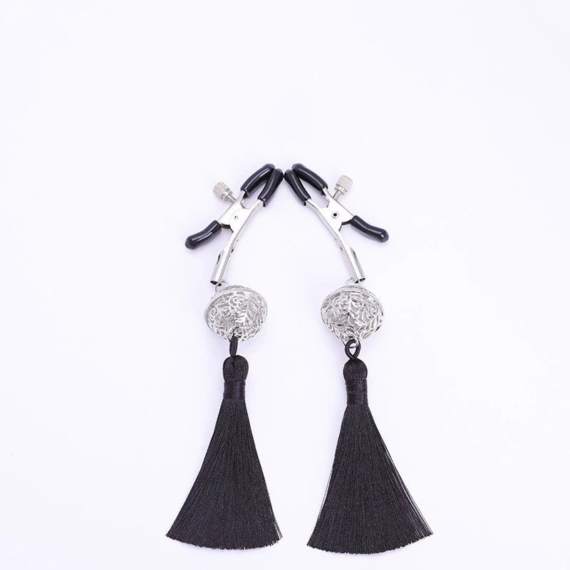 Non-Piercing Tassel Nipple Clips - Black - image 10