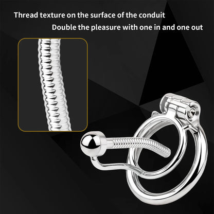 Metal stainless steel horse's eye stick anti-escape inverted chastity cage can urinate with urine blocking sex toys - image 6