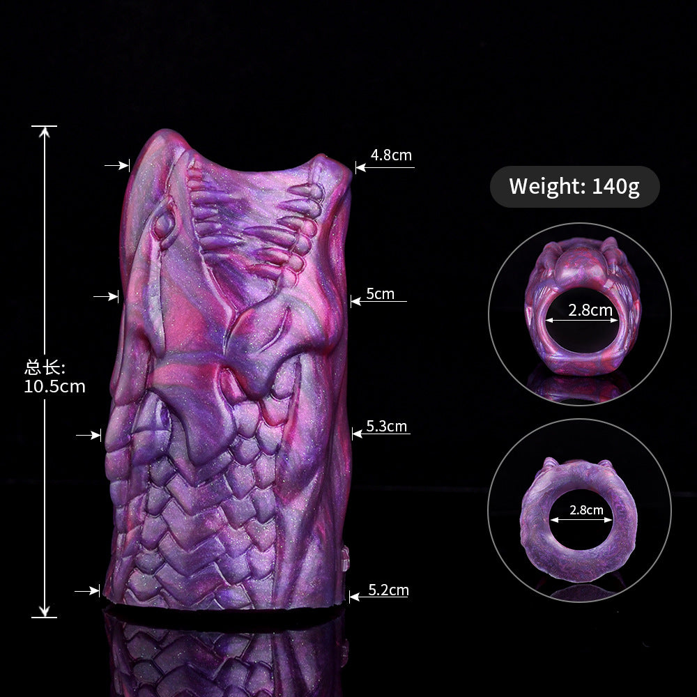 Silicone Cock Sleeve Monster Dragon Big Knot Penis Extender - H - M - image 7