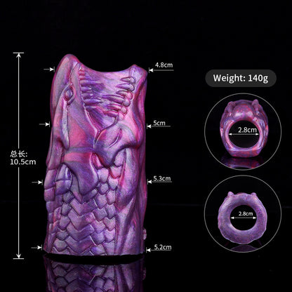 Silicone Cock Sleeve Monster Dragon Big Knot Penis Extender - H - M - image 7