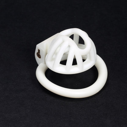 Innie/Micro/Stub Chastity Cage for Sissy Play with 3 Size Rings - A - White - Stub - image 20