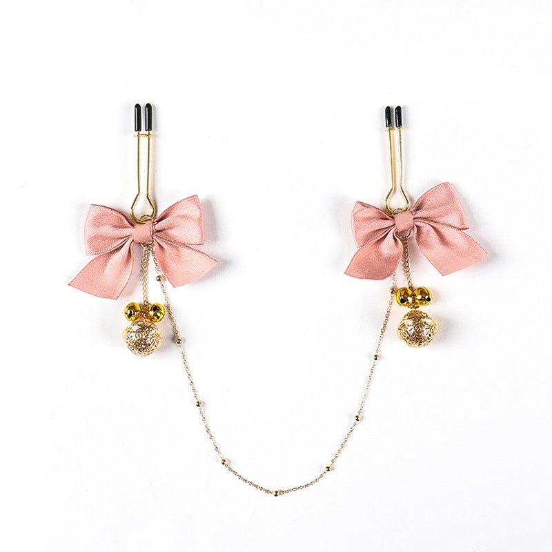 Coquettish Clamps & Plugs Set - Pink Bow Round Nipple Clamps - image 11