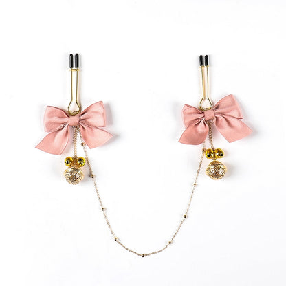 Coquettish Clamps & Plugs Set - Pink Bow Round Nipple Clamps - image 11