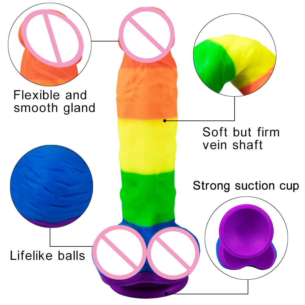 Rainbow Pride 7 Color Dildo - image 0