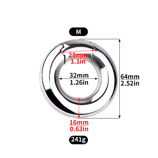 Stainless Steel Locking Cock Ring - M - image 1