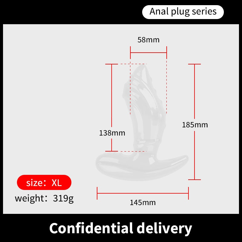 SharkTide TPE Anal Plug - Clear - XL - image 6