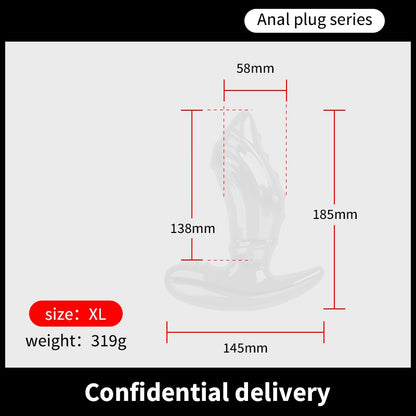 SharkTide TPE Anal Plug - Clear - XL - image 6