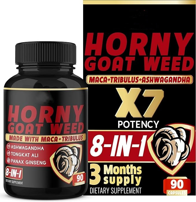 Horny Goat Weed Capsules Natural Aphrodisiac, Maca, Ginseng, Tribulus Terrestris - image 0