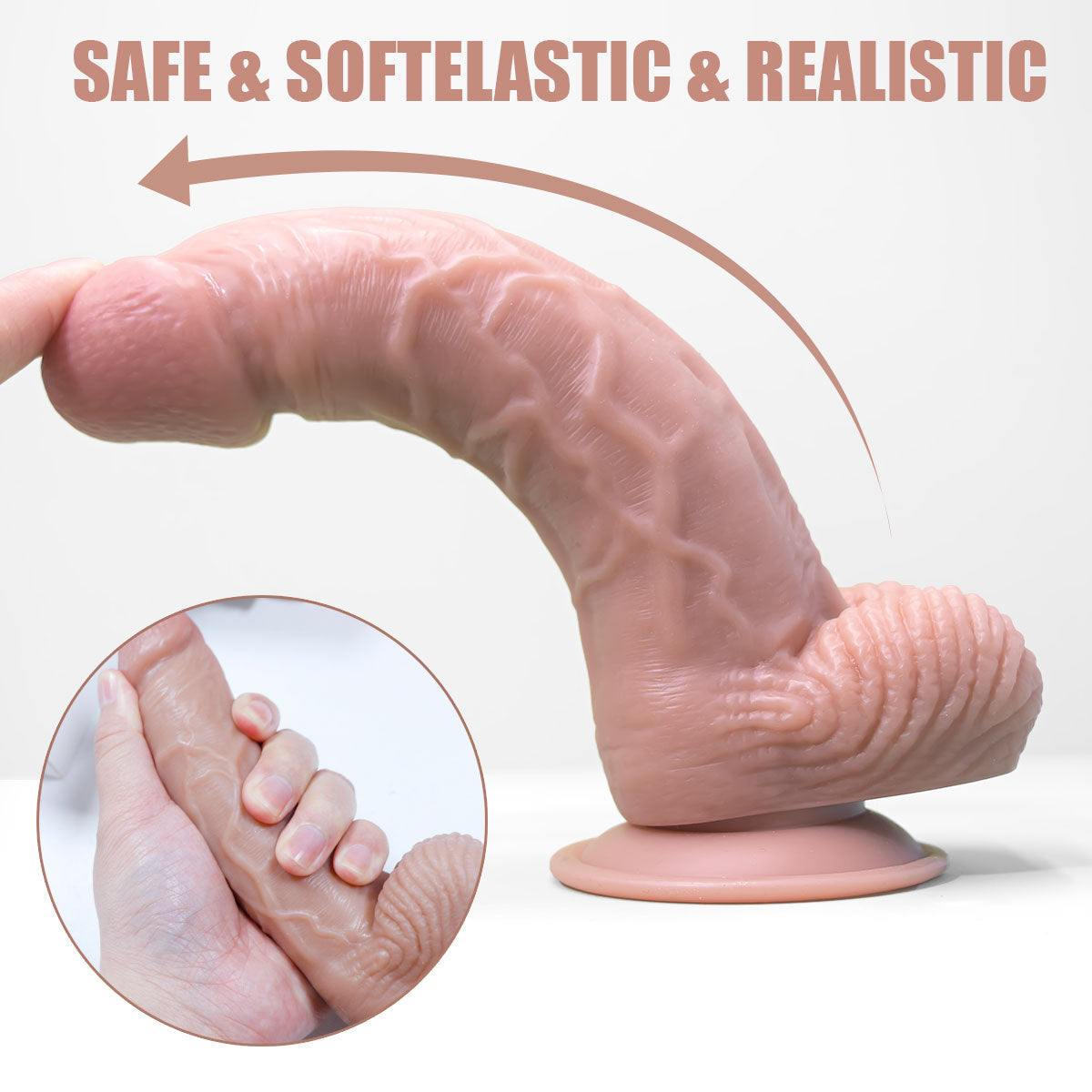 Premium Lifelike Dildo with Veins & Suction Cup – Hands-Free - image 1