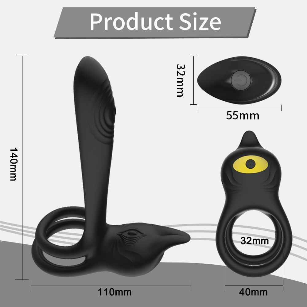 Vibrating Cock Ring Anal Plug G Spot Massager with Remote - image 1