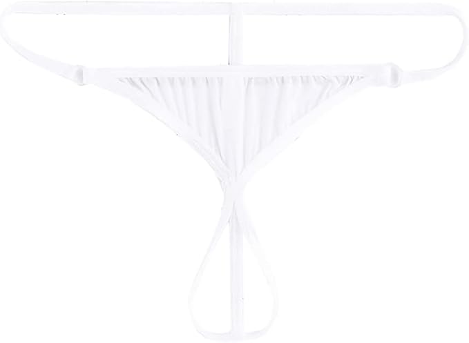 Men Open Front G-string Underwear - White - image 0
