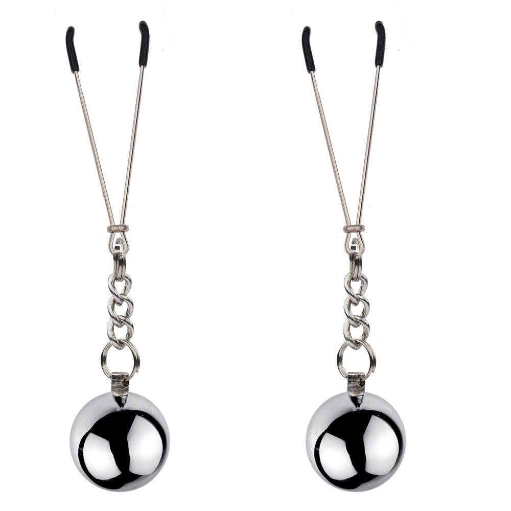 BDSM V Shape Nipple Clamps Nipple Clips - Silver - image 0