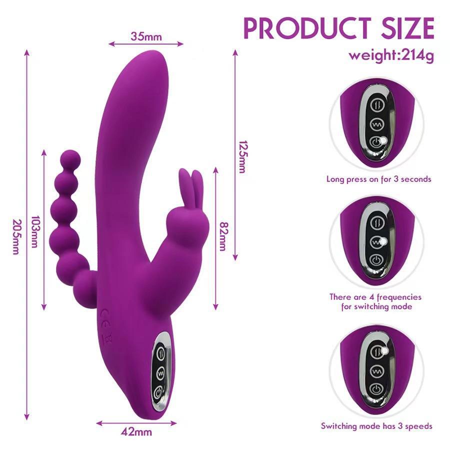 3 in 1 Rabbit Anal Dildo Vibrator 7 G spot Modes - image 6