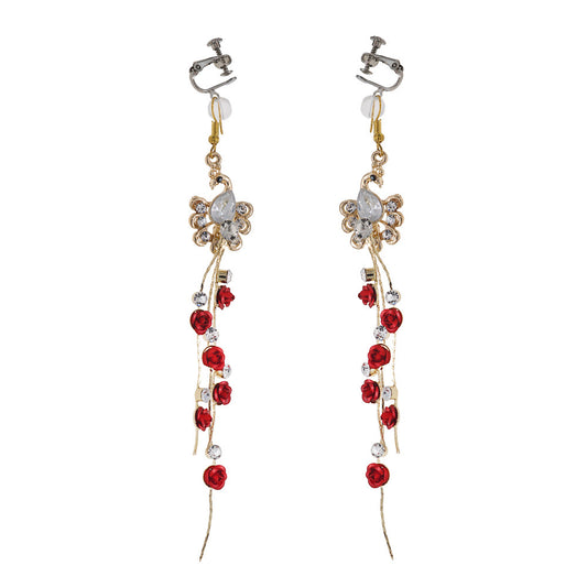 Red Rose Tassels Nipple Clamps - Red - image 0