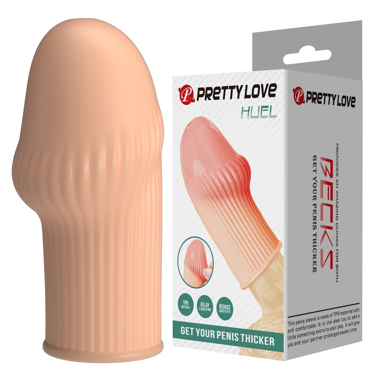 Pretty Love Huel Penis Sleeve - Natural Skin Tone - image 3