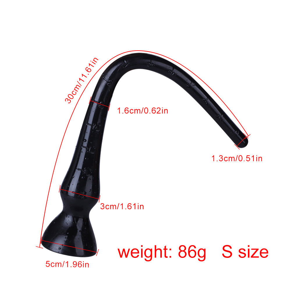TPE Transparent Huge Butt Anal Plug - Black - S - image 6